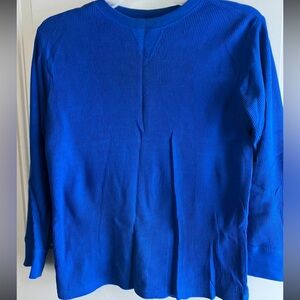 Faded Glory kids waffle knit long sleeve size 10/12 royal blue
